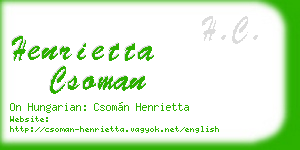 henrietta csoman business card