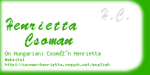 henrietta csoman business card